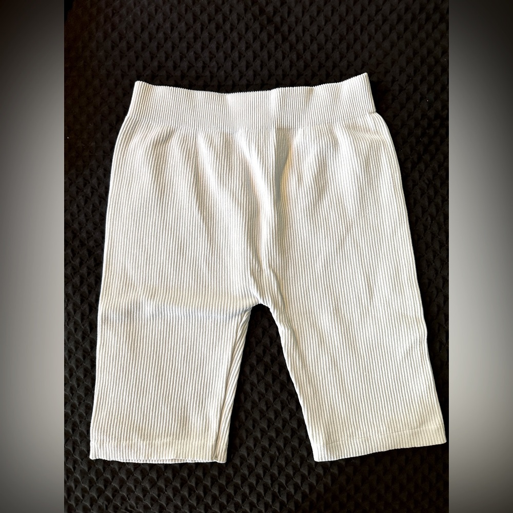 Zara white biker shorts